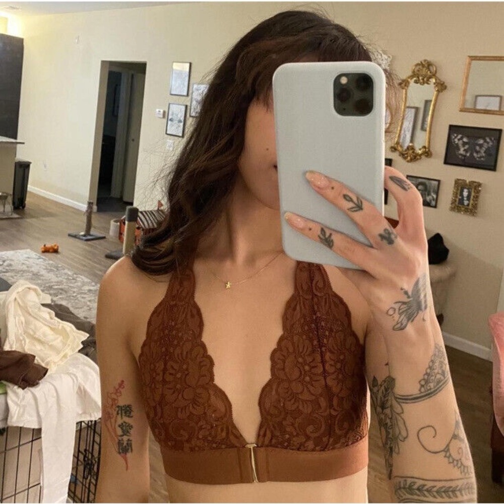 Lace Plunge Bralette in Brown - Women's Intimates